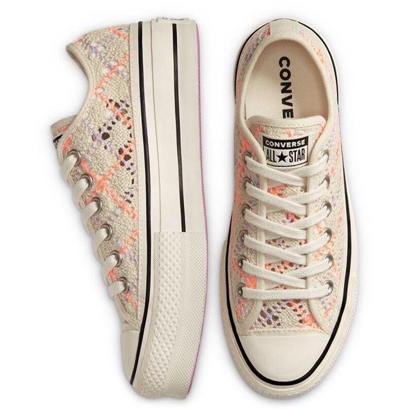 NIB Converse Boho Crochet Platform CTAS Low Top - Picture 2 of 9
